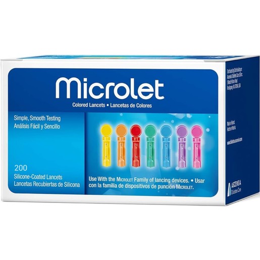 Microlet Coloured Lancets 200 Τεμάχια