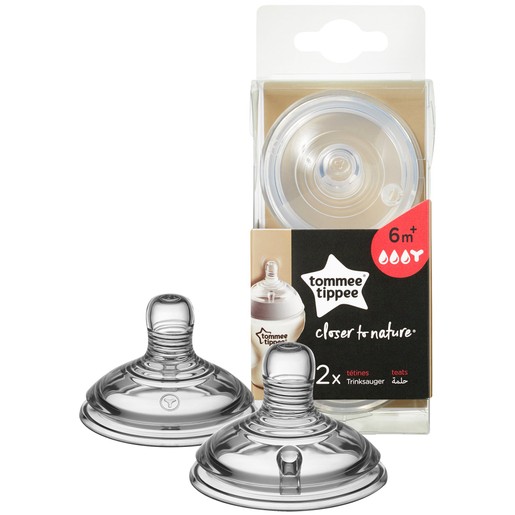 Tommee Tippee Closer to Nature Thick Feed Teats 6m+ Κωδ 42214285, 2 Τεμάχια