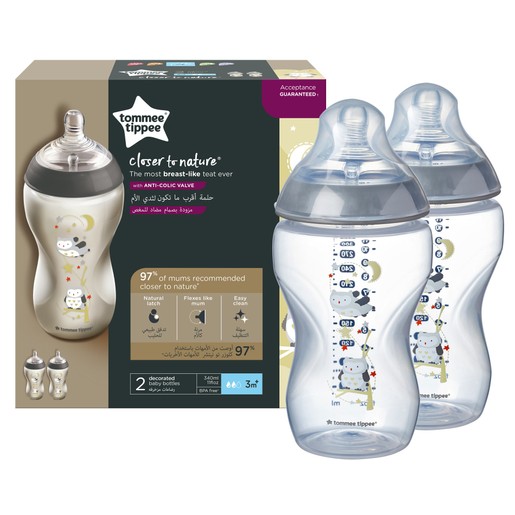 Tommee Tippee Closer to Nature Baby Bottle 3m+ Κωδ 42262103, 2x340ml