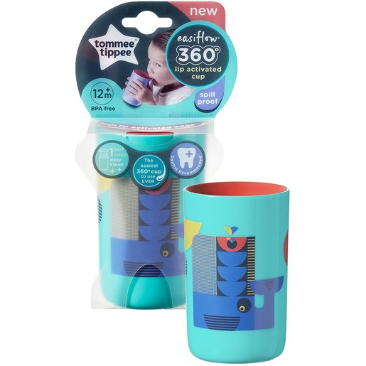 Tommee Tippee Insulated Easiflow 360° Cup with Lip Activated Rim Κωδ 447161 12m+ Γαλάζιο 250ml