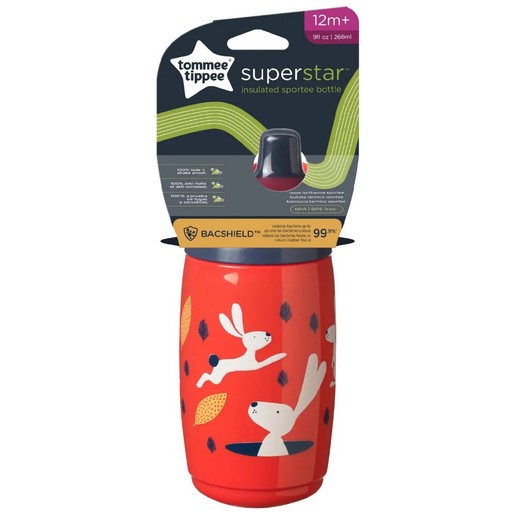 Tommee Tippee SuperStar Bacshield Insulated Sportee Bottle 12m+, 266ml