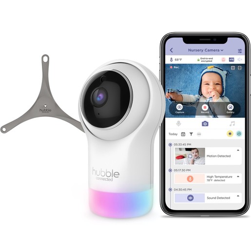 Hubble Connected Nursery Pal Glow Deluxe Smart HD Baby Monitor with Night Light & Flexible Mounting Grip 1 Τεμάχιο