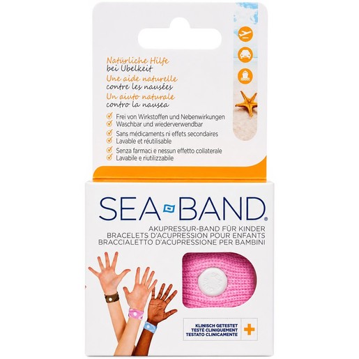 Sea-Band Kids Nausea Relief Comforting Accupresure Bands 2 Τεμάχια - Ροζ