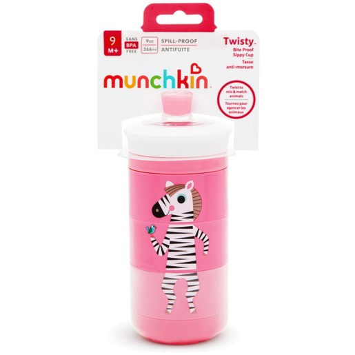 Munchkin Twisty Bite Proof Sippy Cup Animal 9m+ Κωδ 51823, 1 Τεμάχιο - Pink