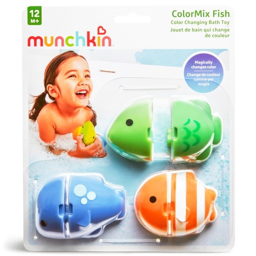 Munchkin ColourMix Fish Colour Changing Bath Toy 12m+, 3 Τεμάχια