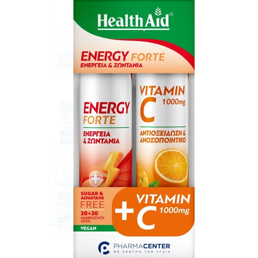 Health Aid Promo Energy Forte Tropical Fruits 20 Effer.tabs & Vitamin C 1000mg Orange 20 Effer.tabs Health Aid Promo Energy Forte Tropical Fruits 20 Effer.tabs & Vitamin C 1000mg Orange 20 Effer.tabs