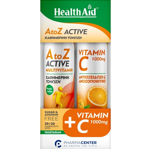Health Aid Promo AtoZ Active Multivitamin Tropical Fruits 20 Effer.tabs & Vitamin C 1000mg Orange 20 Effer.tabs Health Aid Promo AtoZ Active Multivitamin Tropical Fruits 20 Effer.tabs & Vitamin C 1000mg Orange 20 Effer.tabs