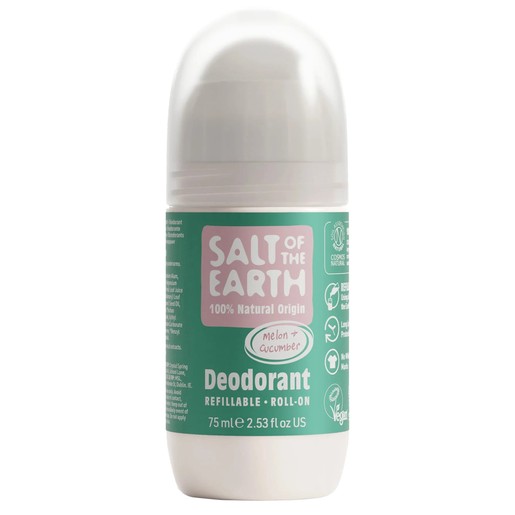 Salt of the Earth Natural Refillable Roll-On Deodorant 75ml - Melon & Cucumber Salt of the Earth Natural Refillable Roll-On Deodorant 75ml - Melon & Cucumber
