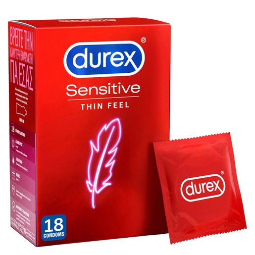 Durex Sensitive Thin Feel Condoms 18 Τεμάχια