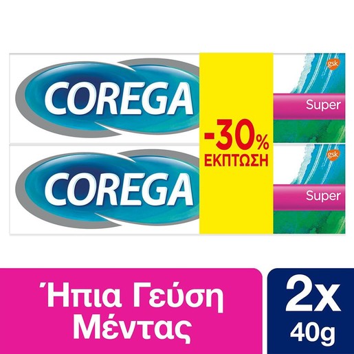 Corega Πακέτο Προσφοράς 3D Hold Super 2x40gr Corega Πακέτο Προσφοράς 3D Hold Super 2x40gr