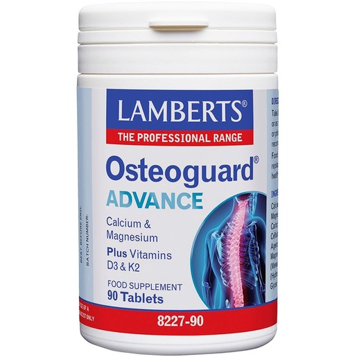 Lamberts Osteoguard Advance Calcium & Magnesium Plus Vitamins D3 & K2, 90tabs