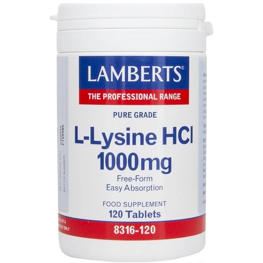 Lamberts L-Lysine HCI 1000mg, 120tabs