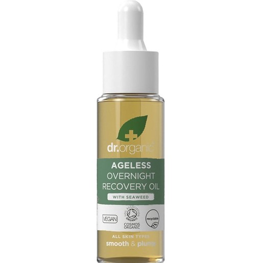 Dr Organic Ageless Overnight Recovery Oil with Seaweed All Skin Types Smooth & Plump 30ml