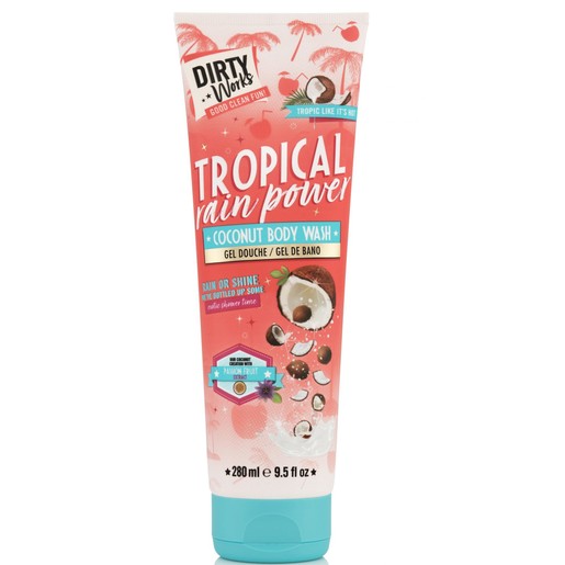 Dirty Works Tropical Rain Power Coconut Body Wash 280ml Dirty Works Tropical Rain Power Coconut Body Wash 280ml