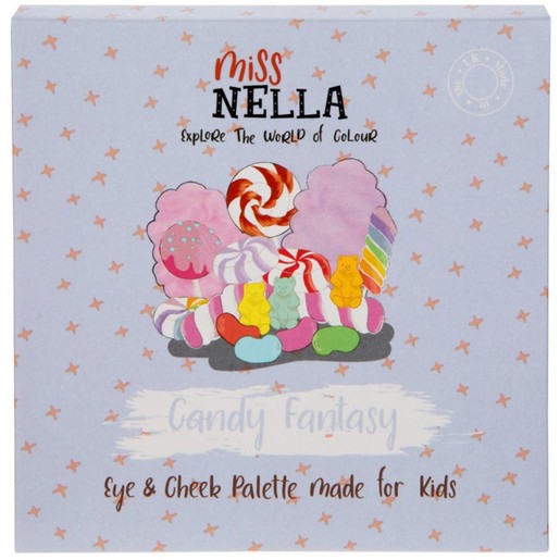 Miss Nella Explore the World of Colour Eye & Cheek Palette Made for Kids 3g - Candy Fantasy Miss Nella Explore the World of Colour Eye & Cheek Palette Made for Kids 3g - Candy Fantasy