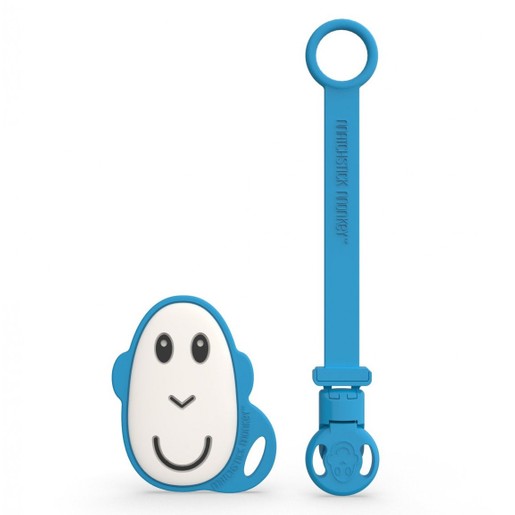 Matchstick Monkey Soother Clip & Flat Monkey Teether Κωδ 24100 Blue 1 Τεμάχιο