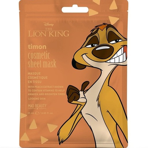 Mad Beauty Cosmetic Sheet Mask Peach Fragrance Disney The Lion King Timon 25ml