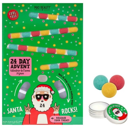 Mad Beauty Cool Yule Bath Fizzer Advent Calendar 24 Τεμάχια & Lip Balm Frosted Berries 12g