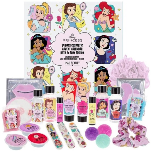 Mad Beauty Disney Princess 24 Days Cosmetic Advent Calendar Bath & Body Edition 1 Τεμάχιο