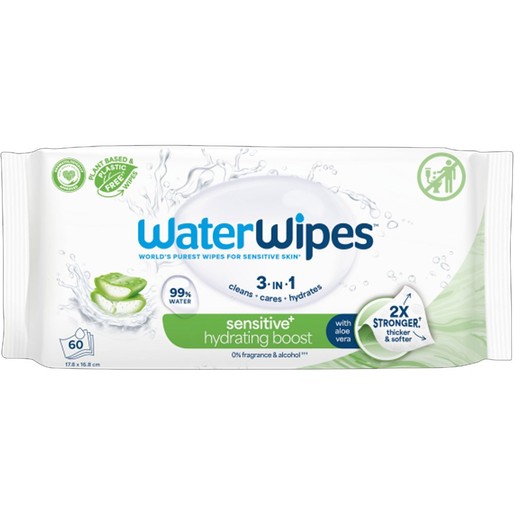 Water Wipes Sensitive Hydrating Boost 60 Τεμάχια
