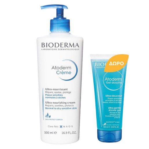 Bioderma Atoderm Creme Μαλακτική Κρέμα Σώματος για Ξηρή έως Ατοπική Επιδερμίδα 500ml & Δώρο Atoderm Gel Douche 100ml Bioderma Atoderm Creme Μαλακτική Κρέμα Σώματος για Ξηρή έως Ατοπική Επιδερμίδα 500ml & Δώρο Atoderm Gel Douche 100ml