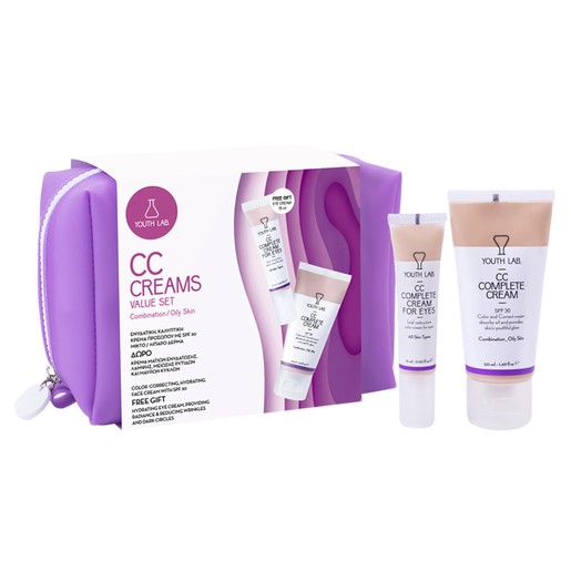 Youth Lab Πακέτο Προσφοράς CC Complete Cream Compination,Oily Skin Spf30 50ml & Δώρο CC Complete Cream for Eyes 15ml Youth Lab Πακέτο Προσφοράς CC Complete Cream Compination,Oily Skin Spf30 50ml & Δώρο CC Complete Cream for Eyes 15ml