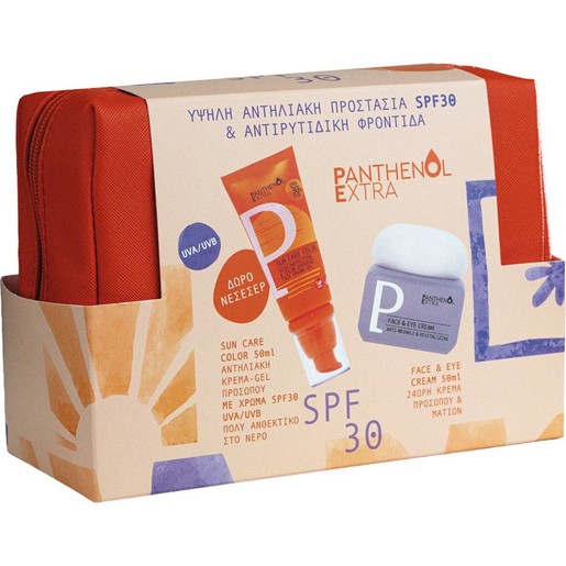 Medisei Panthenol Extra Promo​​​​​​​ Sun Care Color Face Spf30 Cream-Gel 50ml & Anti-Wrinkle & Revitalizing Face & Eye Cream 50ml & Δώρο Νεσεσέρ 1 Τεμάχιο