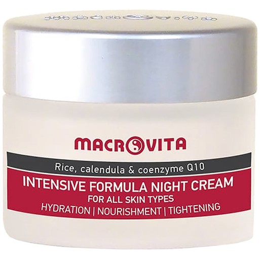 Macrovita Intensive Formula Night Cream with Rice, Calendula & Coenzyme Q10, 40ml