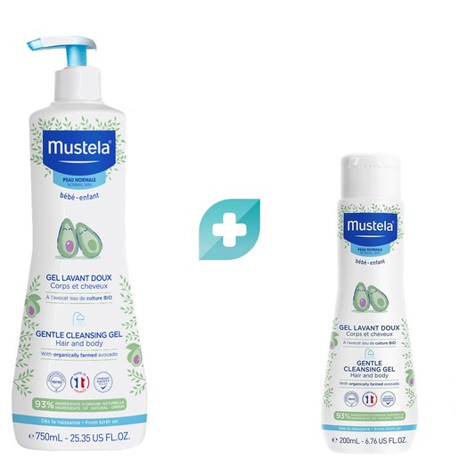 Mustela Promo Gentle Cleansing Gel for Hair & Body 950ml (750ml + 200ml)