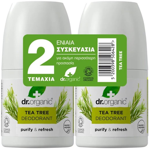 Dr Organic Promo Tea Tree Deodorant 100ml (2x50ml)