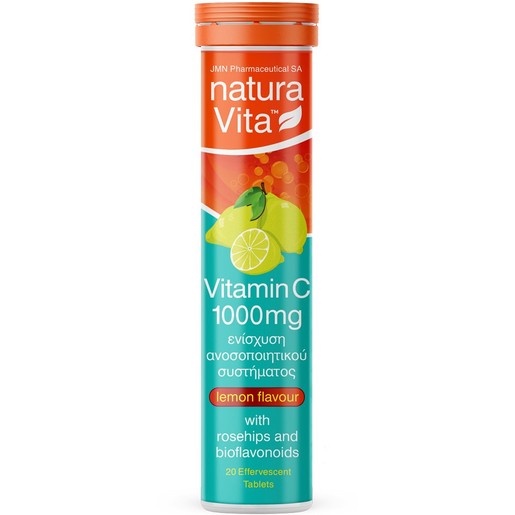 Natura Vita Vitamin C 1000mg 20 Effer.Tabs - Lemon