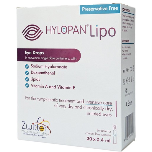 Zwitter Hylopan Lipo Eye Drops 30 x 0.4ml