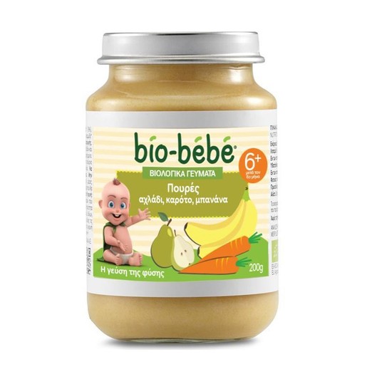 Bio Bebe Βιολογικά Γεύματα Πουρές Αχλάδι Καρότο & Μπανάνα 200gr Bio Bebe Βιολογικά Γεύματα Πουρές Αχλάδι Καρότο & Μπανάνα 200gr