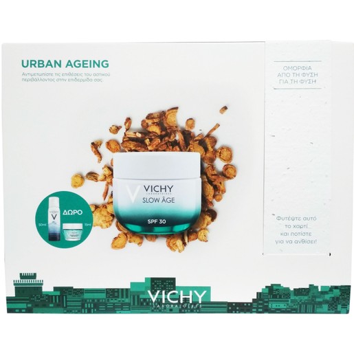 Vichy Πακέτο Προσφοράς Slow Age Cream Spf30, 50ml & Δώρο Eau Thermale Mineralisante 50ml, Masque Mineral Desalterant 15ml Vichy Πακέτο Προσφοράς Slow Age Cream Spf30, 50ml & Δώρο Eau Thermale Mineralisante 50ml, Masque Mineral Desalterant 15ml