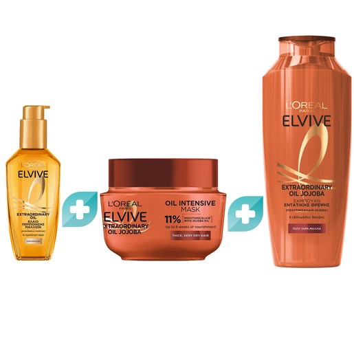 L\'Oreal Paris Promo Elvive Extraordinary Oil 100ml & Extraordinary Oil Jojoba Mask 300ml & Shampoo 400ml