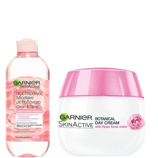 Garnier Πακέτο Προσφοράς Skin Active Micellaire Rose Water Clean & Glow 400ml & Botanicals Rose Nourishing 48h Day Cream 50ml Garnier Πακέτο Προσφοράς Skin Active Micellaire Rose Water Clean & Glow 400ml & Botanicals Rose Nourishing 48h Day Cream 50ml
