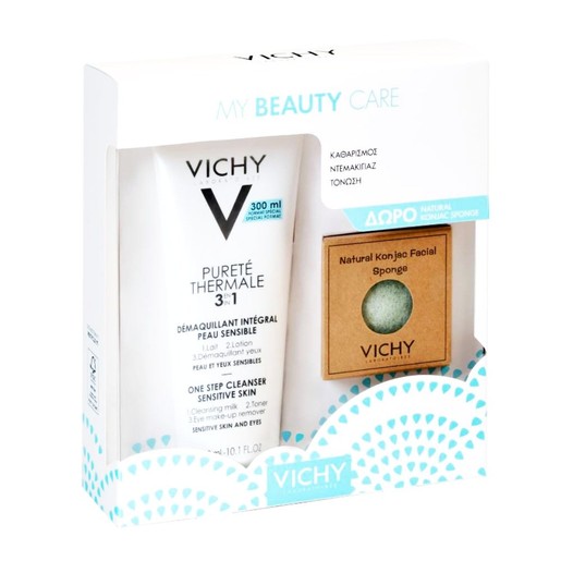 Vichy Promo My Beauty Care Purete Thermale 3in1 Γαλάκτωμα Καθαρισμού 300ml & Δώρο Φυσικό Σφουγγάρι Konjac 1τμχ Vichy Promo My Beauty Care Purete Thermale 3in1 Γαλάκτωμα Καθαρισμού 300ml & Δώρο Φυσικό Σφουγγάρι Konjac 1τμχ