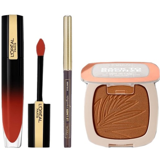 L\'oreal Paris Fashion Week Copper Smokies Make up Set Le Liner Signature 1.2gr,Matte Bronzer 10gr,Gloss Rouge Signatur 6.4ml L\'oreal Paris Fashion Week Copper Smokies Make up Set Le Liner Signature 1.2gr,Matte Bronzer 10gr,Gloss Rouge Signatur 6.4ml