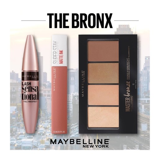 Maybelline The Bronx Make up Set Master Bronze Palette 14gr,Super Stay Matte Ink Liquid Lip 5ml,Lash Sensational Mascara 9.5ml Maybelline The Bronx Make up Set Master Bronze Palette 14gr,Super Stay Matte Ink Liquid Lip 5ml,Lash Sensational Mascara 9.5ml