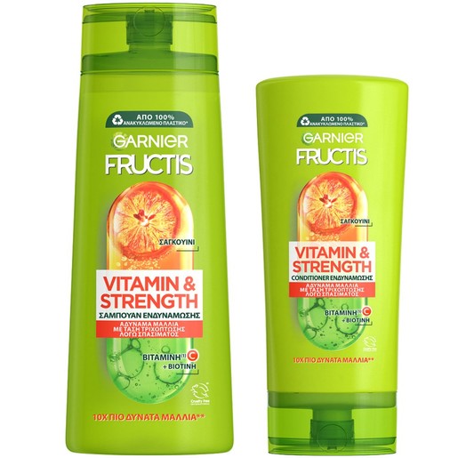 Garnier Fructis Πακέτο Προσφοράς Vitamin & Strength Shampoo 400ml & Conditioner 200ml