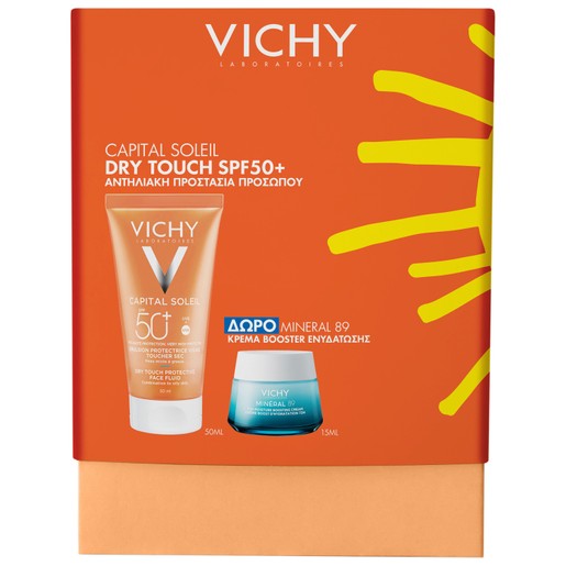 Vichy Promo Dry Touch Protective Face Fluid Spf50+, 50ml & Δώρο Mineral 89 72h Moisture Boosting Cream 15ml