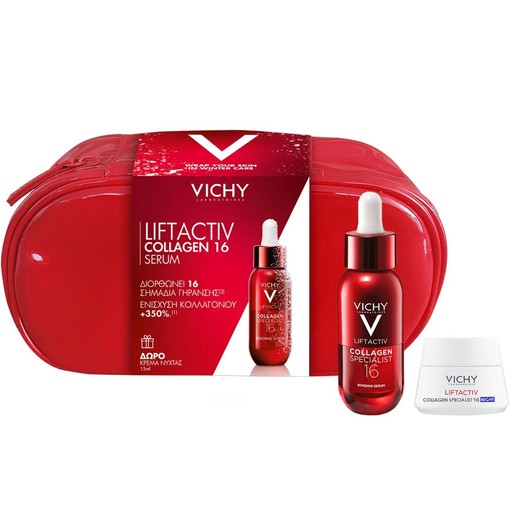 Vichy Promo Liftactiv Collagen Specialist 16 Bonding Serum 30ml & Δώρο Night Cream 15ml & Δώρο Νεσεσέρ 1 Τεμάχιο Vichy Promo Liftactiv Collagen Specialist 16 Bonding Serum 30ml & Δώρο Night Cream 15ml & Δώρο Νεσεσέρ 1 Τεμάχιο