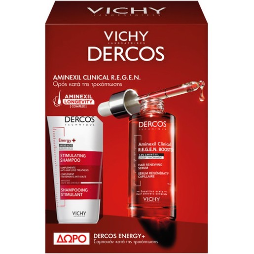 Vichy Dercos Promo Aminexil Clinical R.E.G.E.N. Booster 90ml & Δώρο Energy+ Stimulating Shampoo 50ml
