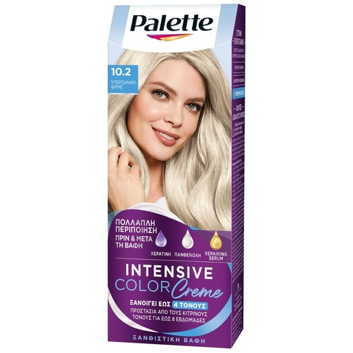 Schwarzkopf Palette Intensive Hair Color Creme Kit 1 Τεμάχιο - 10.2 Υπερξανθό Φυμέ