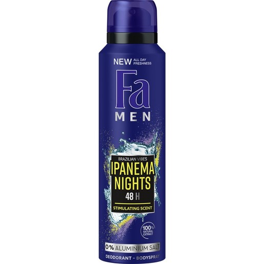 Fa Men Deodorant Spray Ipanema Nights 48H Ανδρικό Αποσμητικό, Μέγιστη Φρεσκάδα & Άρωμα Μεγάλης Διάρκειας 150ml Fa Men Deodorant Spray Ipanema Nights 48H Ανδρικό Αποσμητικό, Μέγιστη Φρεσκάδα & Άρωμα Μεγάλης Διάρκειας 150ml
