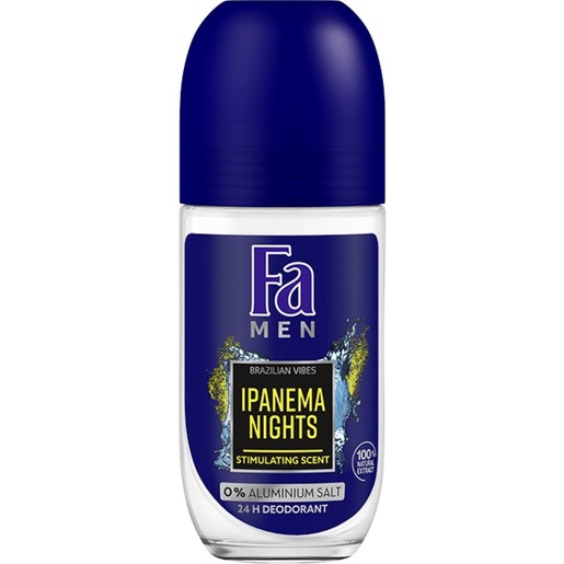 Fa Men Deo Roll-On Ipanema Nights 48H Ανδρικό Αποσμητικό, Μέγιστη Φρεσκάδα & Άρωμα Μεγάλης Διάρκειας 50ml Fa Men Deo Roll-On Ipanema Nights 48H Ανδρικό Αποσμητικό, Μέγιστη Φρεσκάδα & Άρωμα Μεγάλης Διάρκειας 50ml
