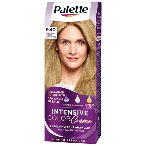 Schwarzkopf Palette Intensive Hair Color Creme Kit 1 Τεμάχιο - 9.40 Ξανθό Πολύ Ανοιχτό Έντονο Μπεζ