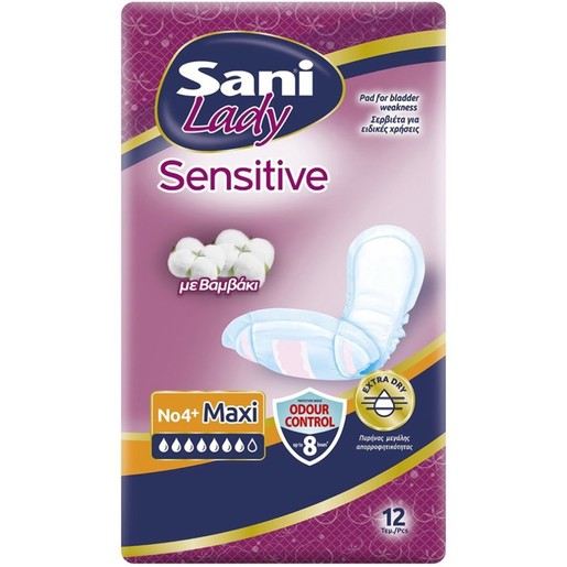 Sani Lady Sensitive No4+ Maxi 12 Τεμάχια