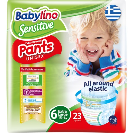 Babylino Sensitive Pants Unisex No6 Extra Large (15+kg) 23 πάνες Babylino Sensitive Pants Unisex No6 Extra Large (15+kg) 23 πάνες