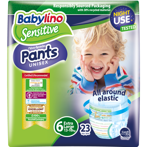 Babylino Sensitive Pants Unisex No6 Extra Large (13-18kg) 23 πάνες
